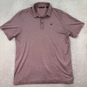 Travis Mathew Mens XL Polo Shirt Striped Pima Cotton Blend Golf Casual Preppy